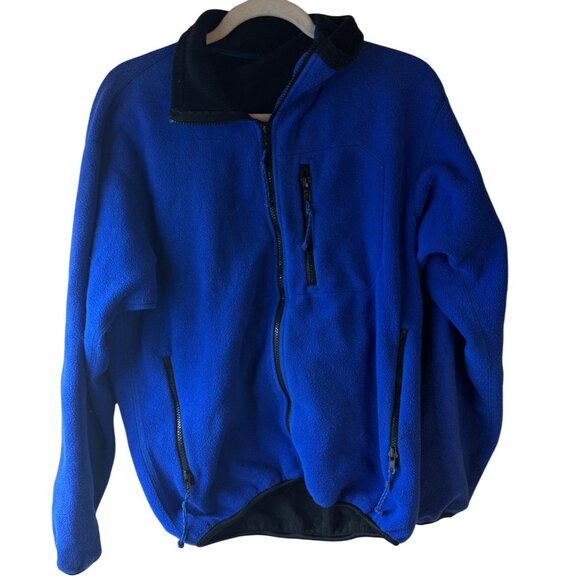 west marine Blue Fleece full zip sweatshirt Men's Small Made In USA pocket READ - Picture 1 of 8